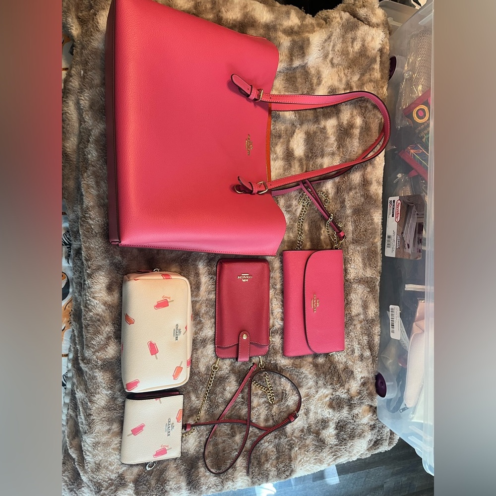 Coach Leather Pink Bundle